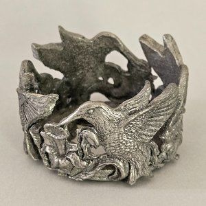 Free W/ Any Purchase Vintage Pewter Hummingbird Votive Candleholder